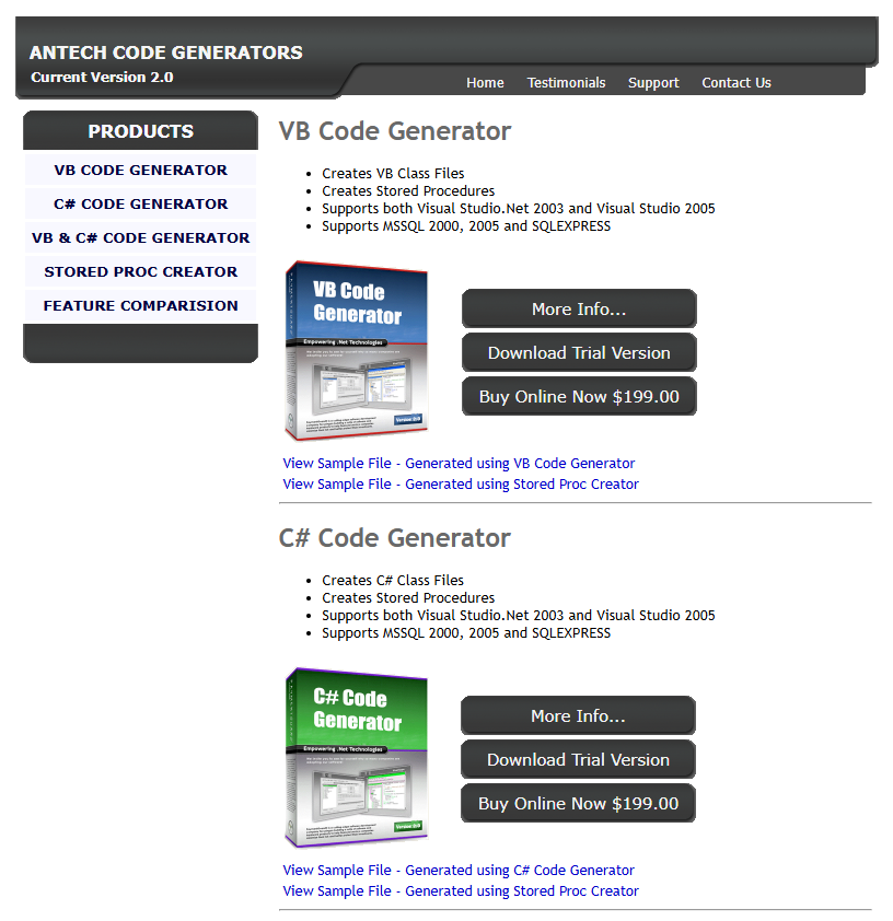 Antech Code Generators